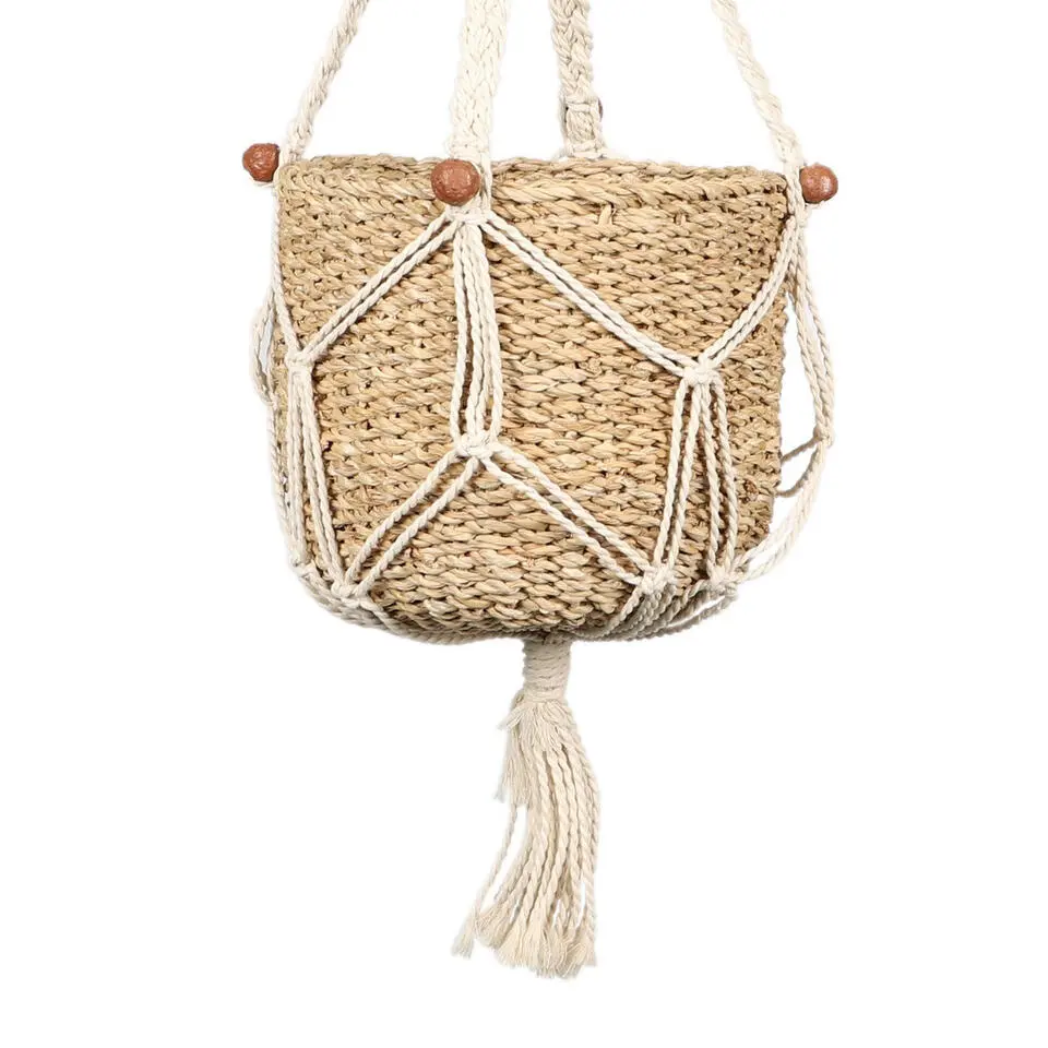 Natural Living plantenhanger met zeegras pot - H70 cm - D25 cm