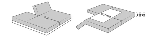 Splitlagen jersey ADA 180x200x6-10cm 2-split hvid