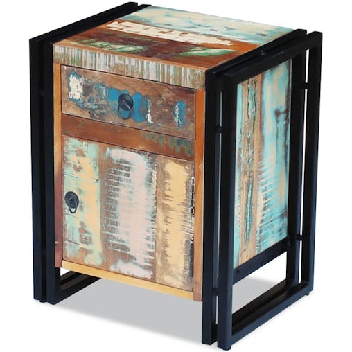 NNEVL Bedside Cabinet Solid Reclaimed Wood