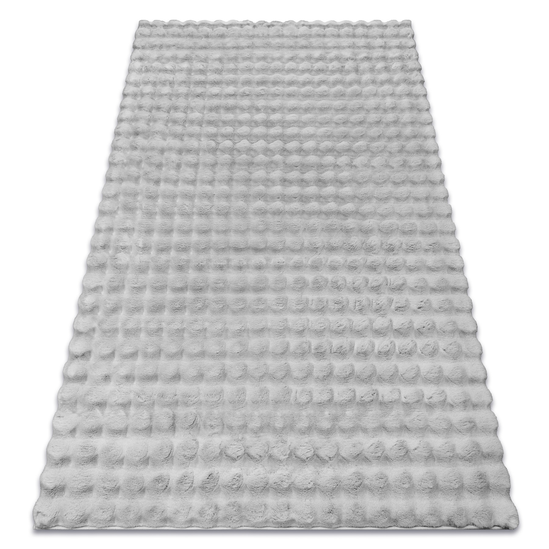 Dywan BUBBLE srebrny 21 IMITACJA FUTRA KRÓLIKA strukturalny 3D 60x100 cm