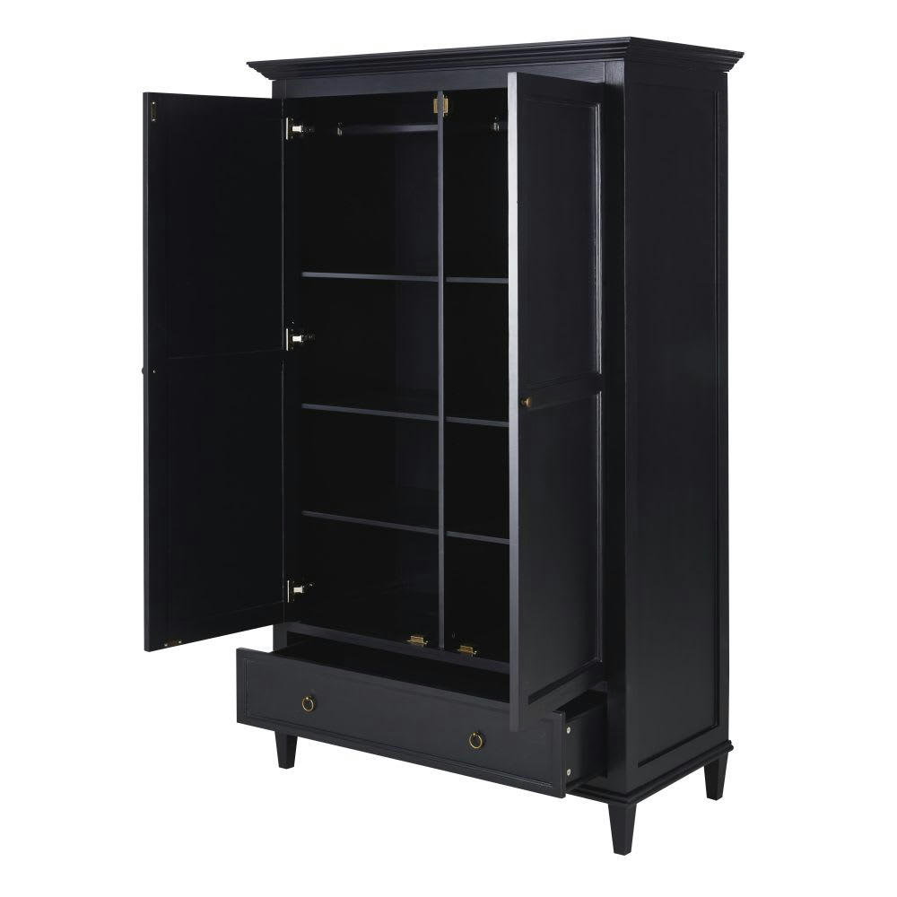 Cambronne - Armoire 2 portes 1 tiroir noire