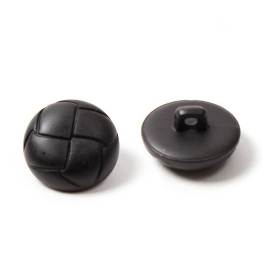 Hemline Black Novelty Faux Leather Button 2 Pack