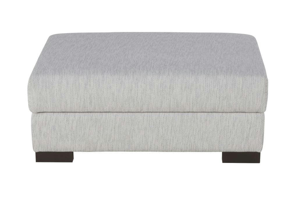 Terence - Pouf pour canapé modulable en textile recyclé gris clair chiné