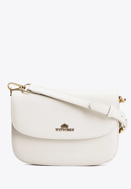 Damska crossbody ze skóry naturalnej kremowa