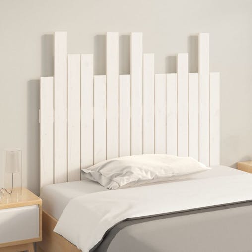 NNEVL Wall Headboard White 95.5x3x80 cm Solid Wood Pine