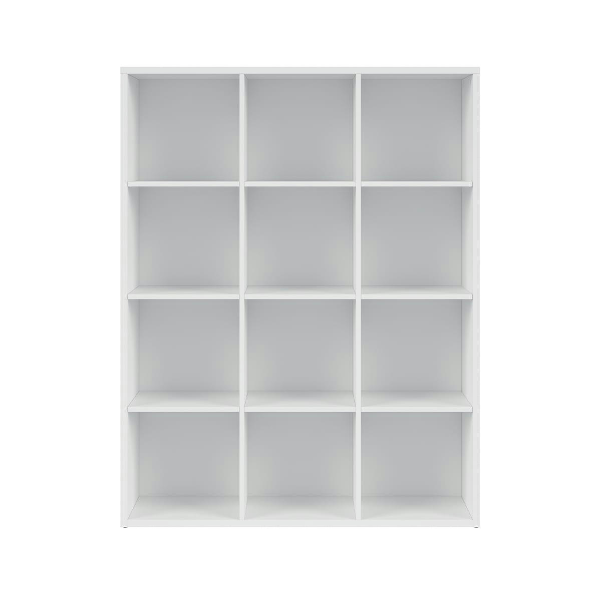 - Bibliothèque 12 cases stratifiés blanc