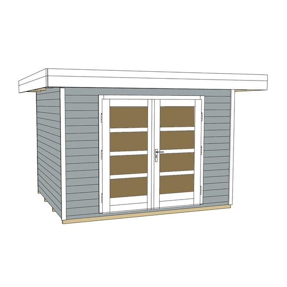 Gartenhaus »126 Gr.2«, Holz, BxHxT: 356 x 226 x 314 cm (Außenmaße inkl. Dachüberstand)