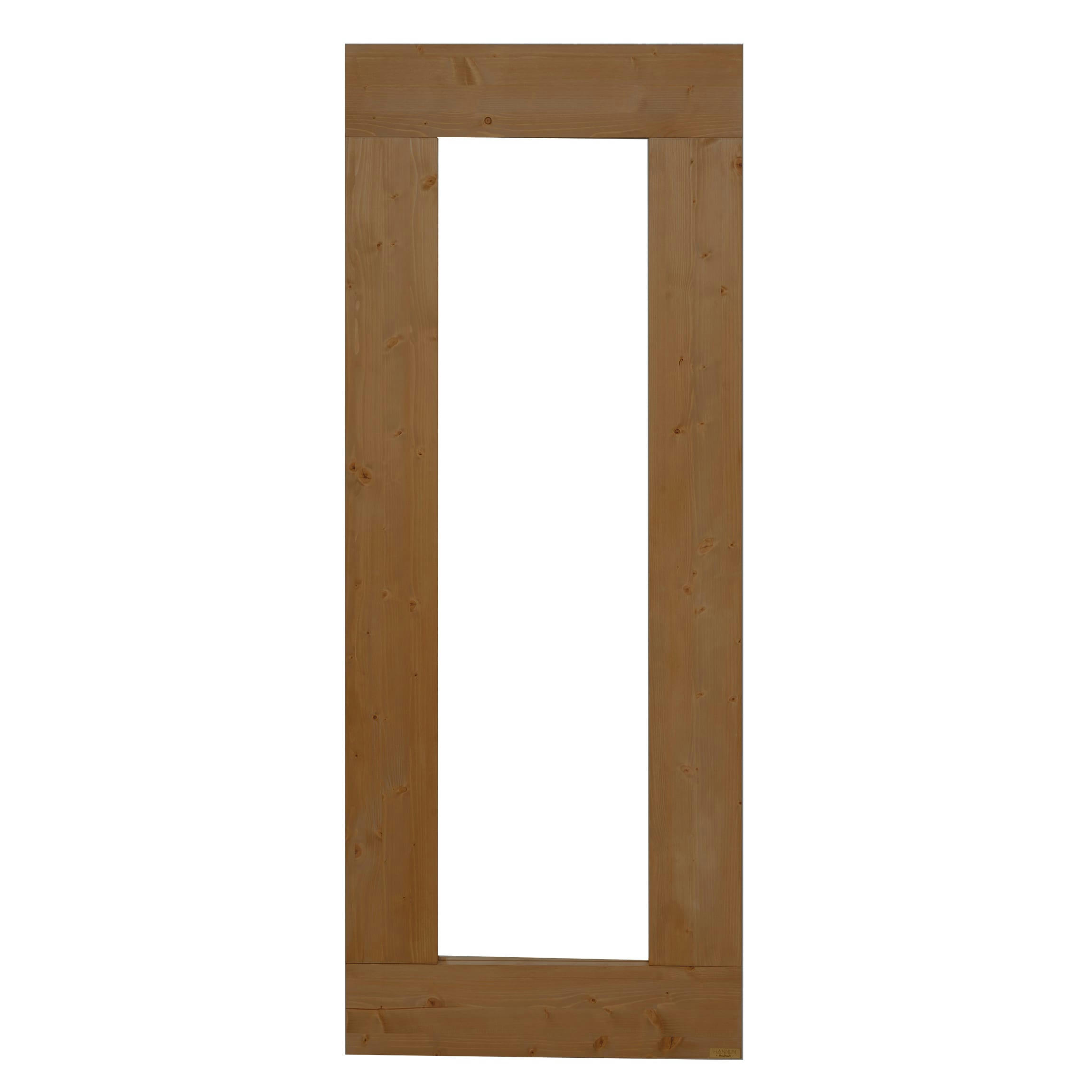 AMARIE - Miroir mural intégral en bois d'épicéa de couleur marron 165 cm