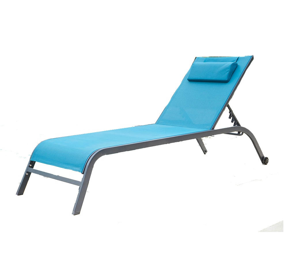 GOZO - Bain de soleil  en acier bleu canard