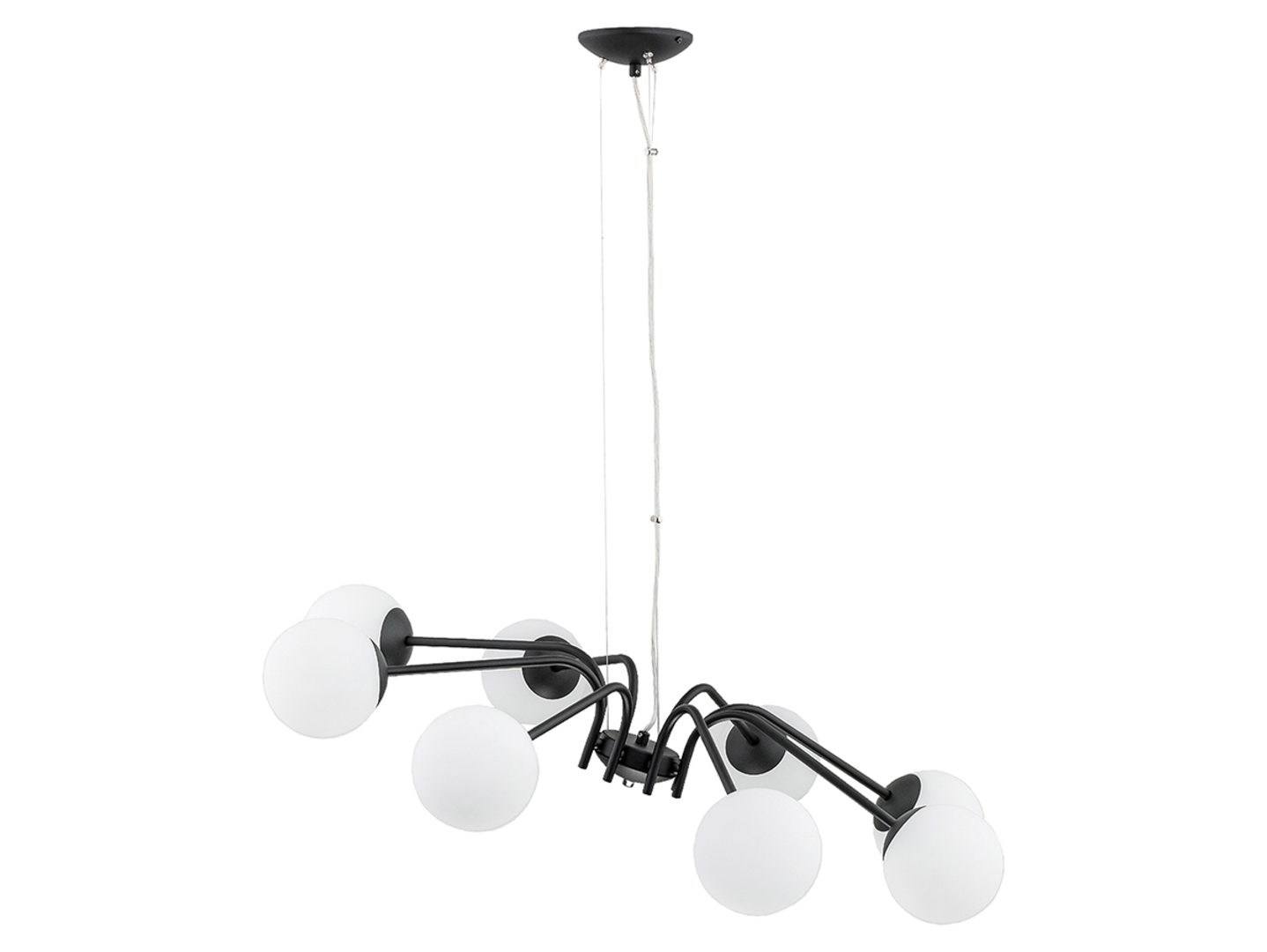 Lampa wisząca Nol 8-punktowa stalowa czarna