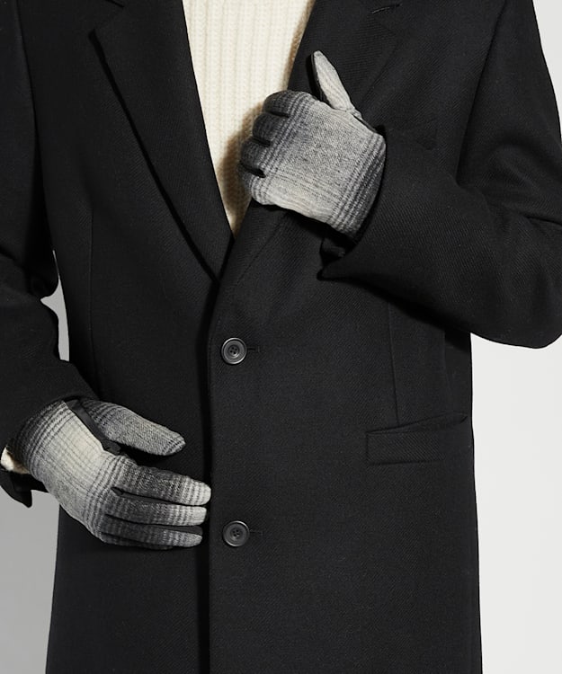 Oakliy Grey - Textured Check Print Gloves