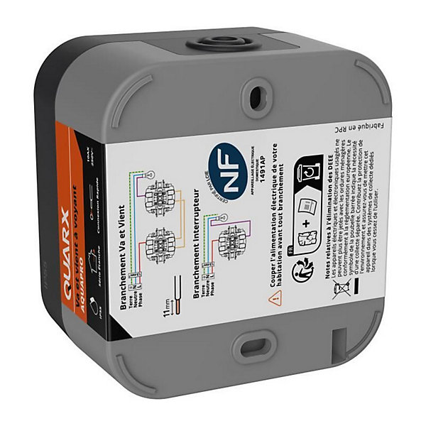 Interrupteur Va et vient - QUARX - Aqua Pro - Extérieur, voyant lumineux, IP55, 250V