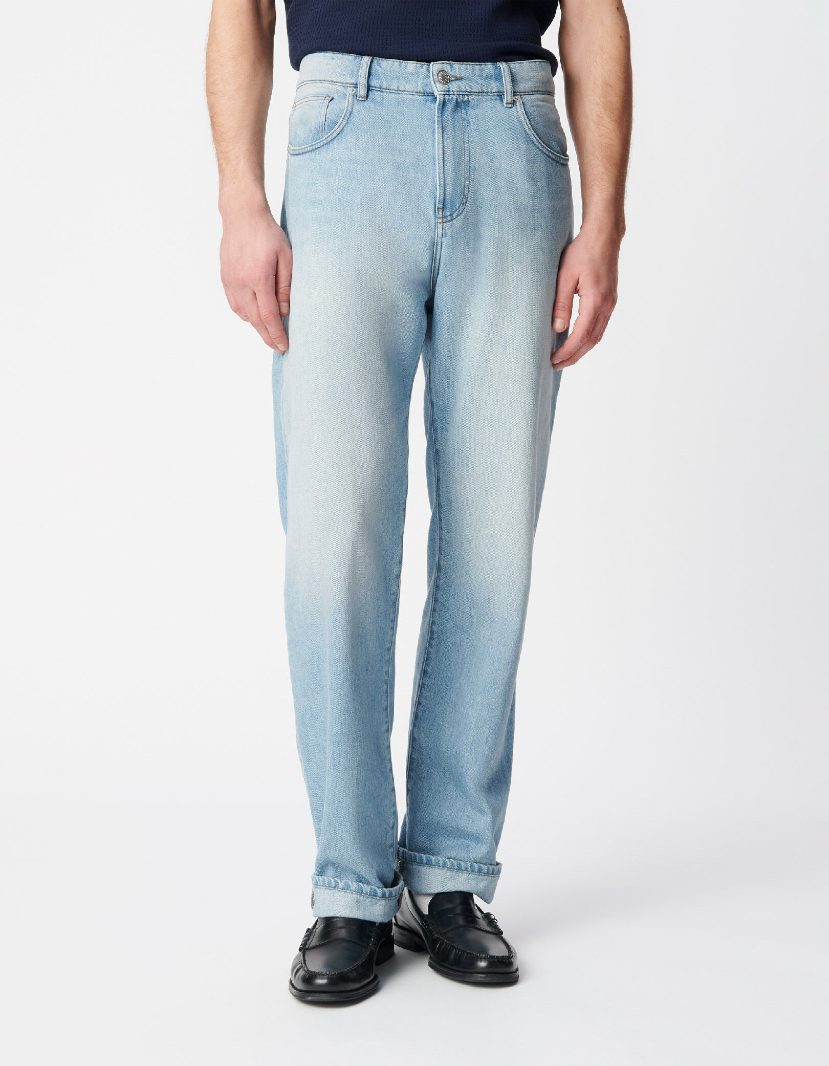 Jean droit bleu délavé Neil Homme