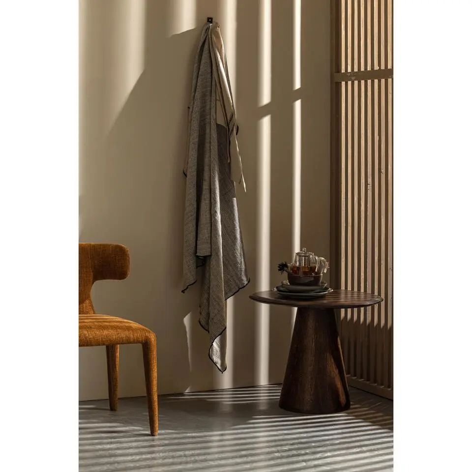 WOOOD Unique Plaid - Viscose/Linnen - Zwart/Off White - 53x49x48