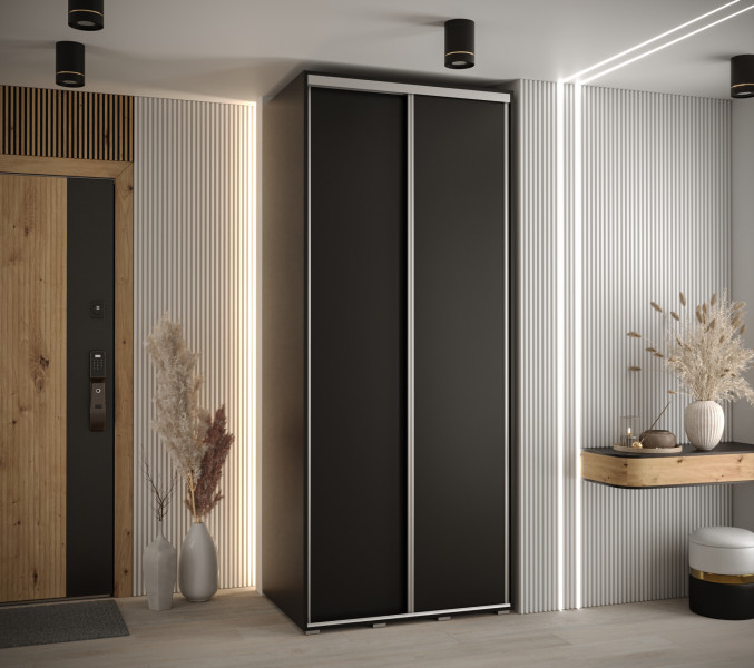 Szafa przesuwna 60 Cannes 1 120 czarny czarny srebrny