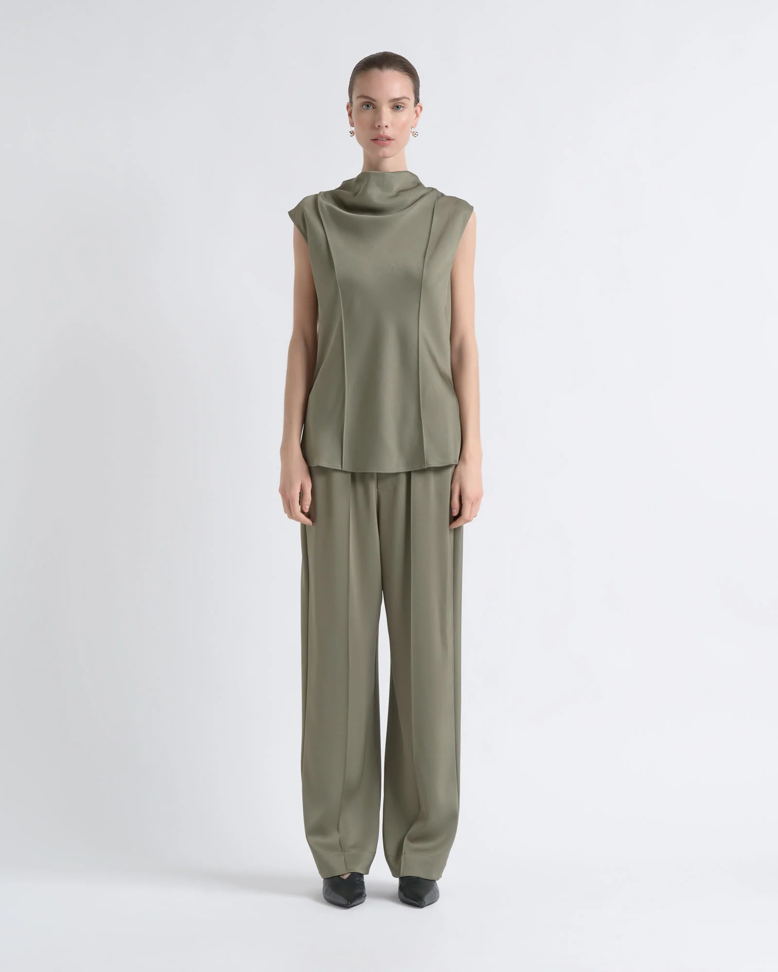 Satin Pin Tuck Top