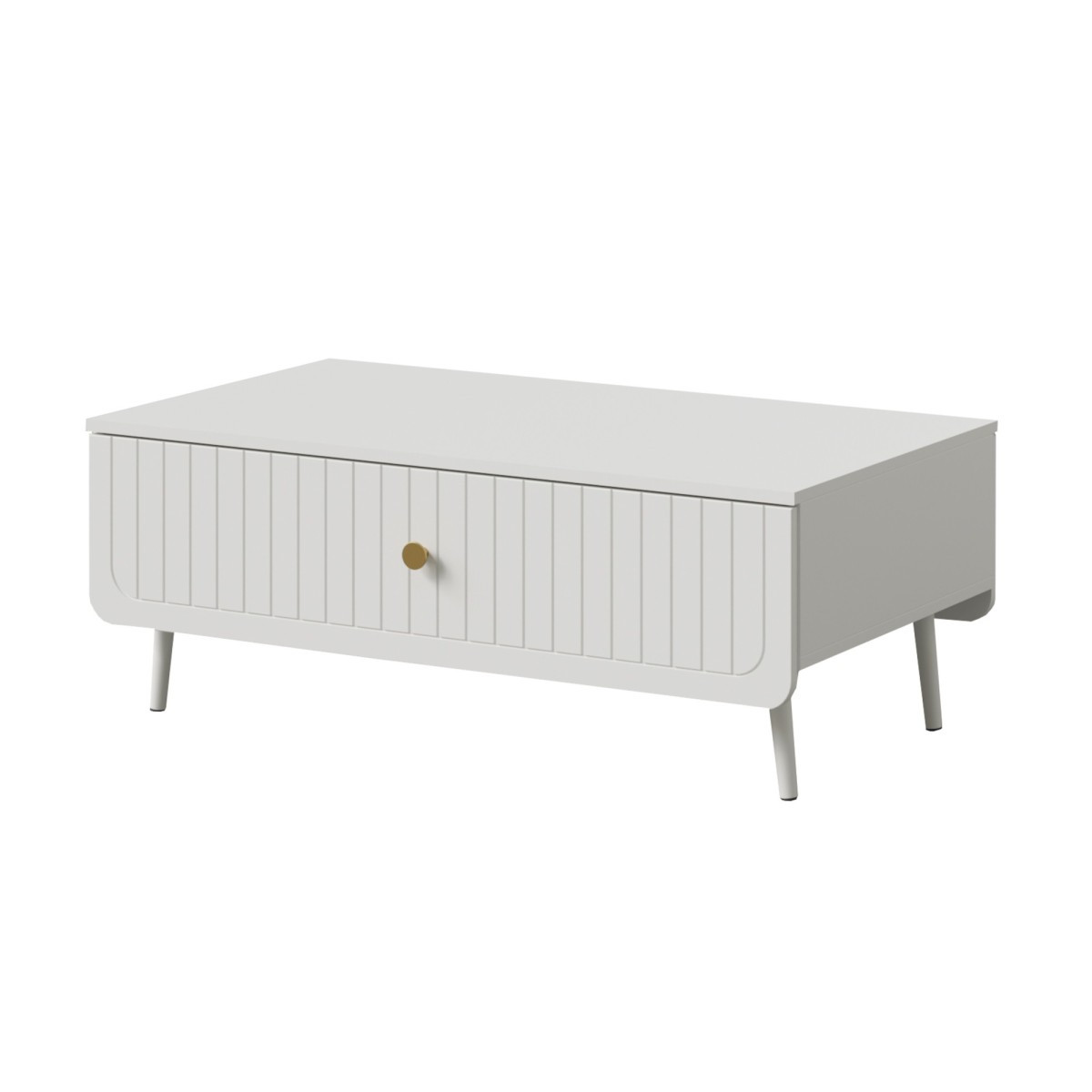 Ława prostokątna Chloe 100 x 60 Biała (2 kolory uchwytu)