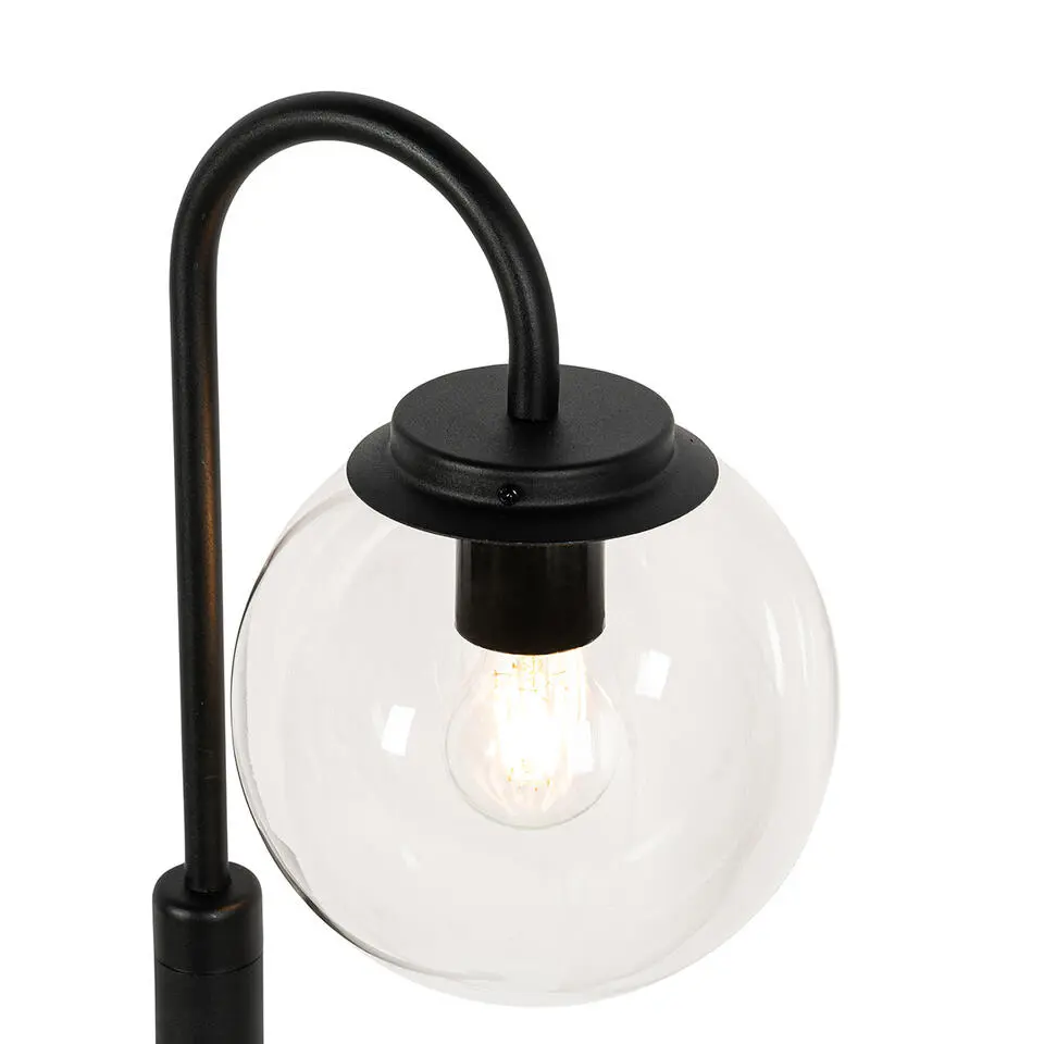 Qazqa wandlamp met bewegingssensor sfera zwart e27