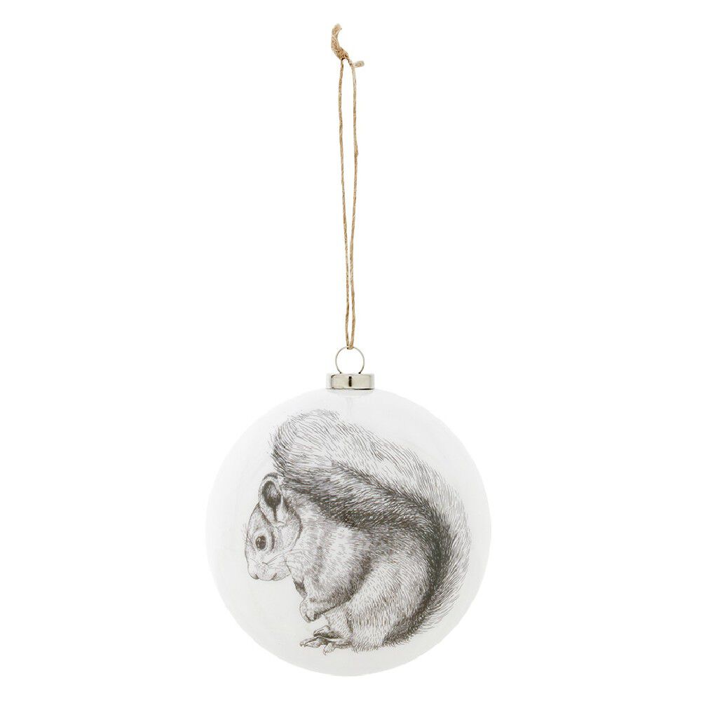 Boule de No&euml;l blanche esprit scandinave nature