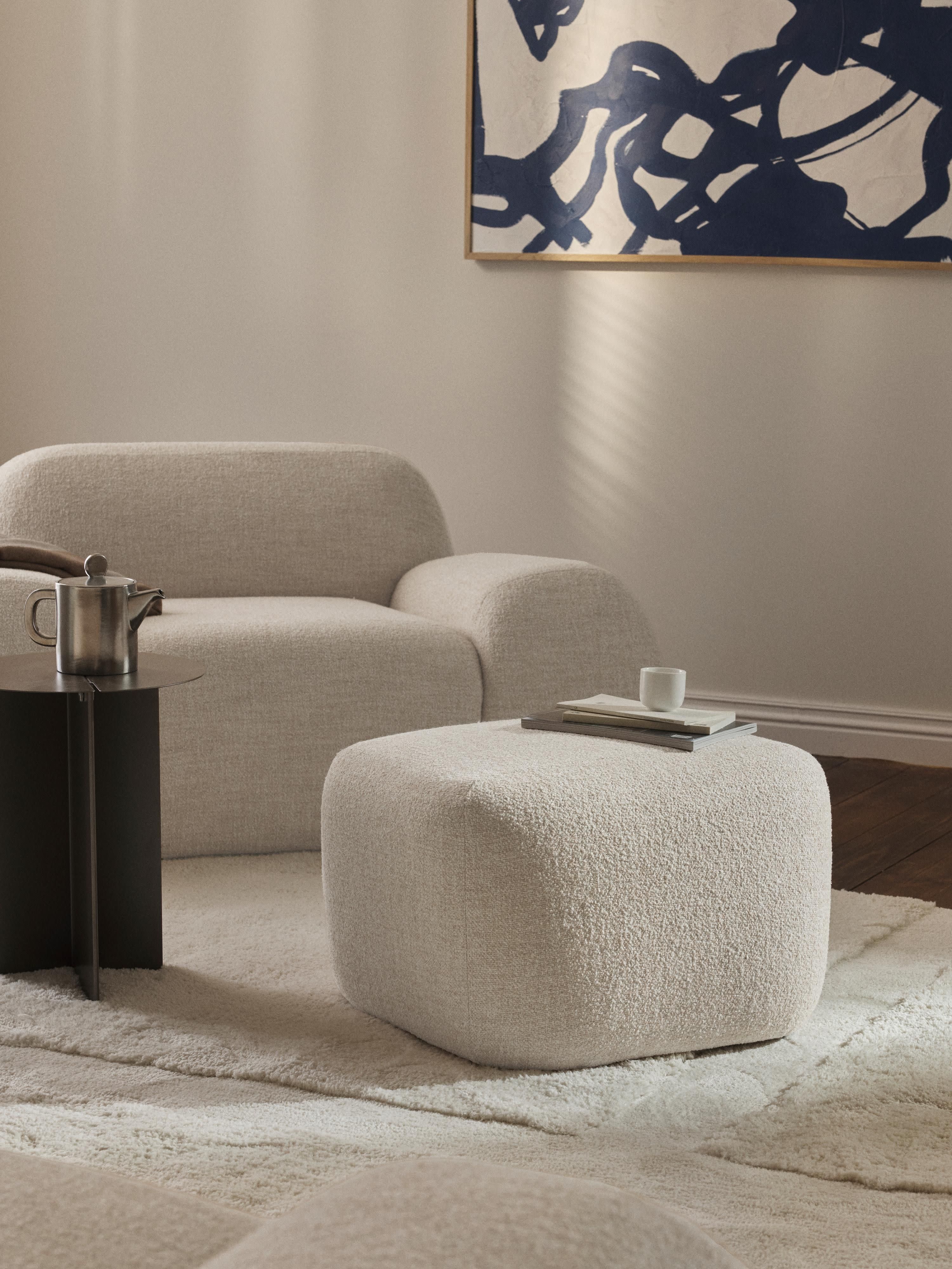 Sofa-Hocker Wolke aus Bouclé