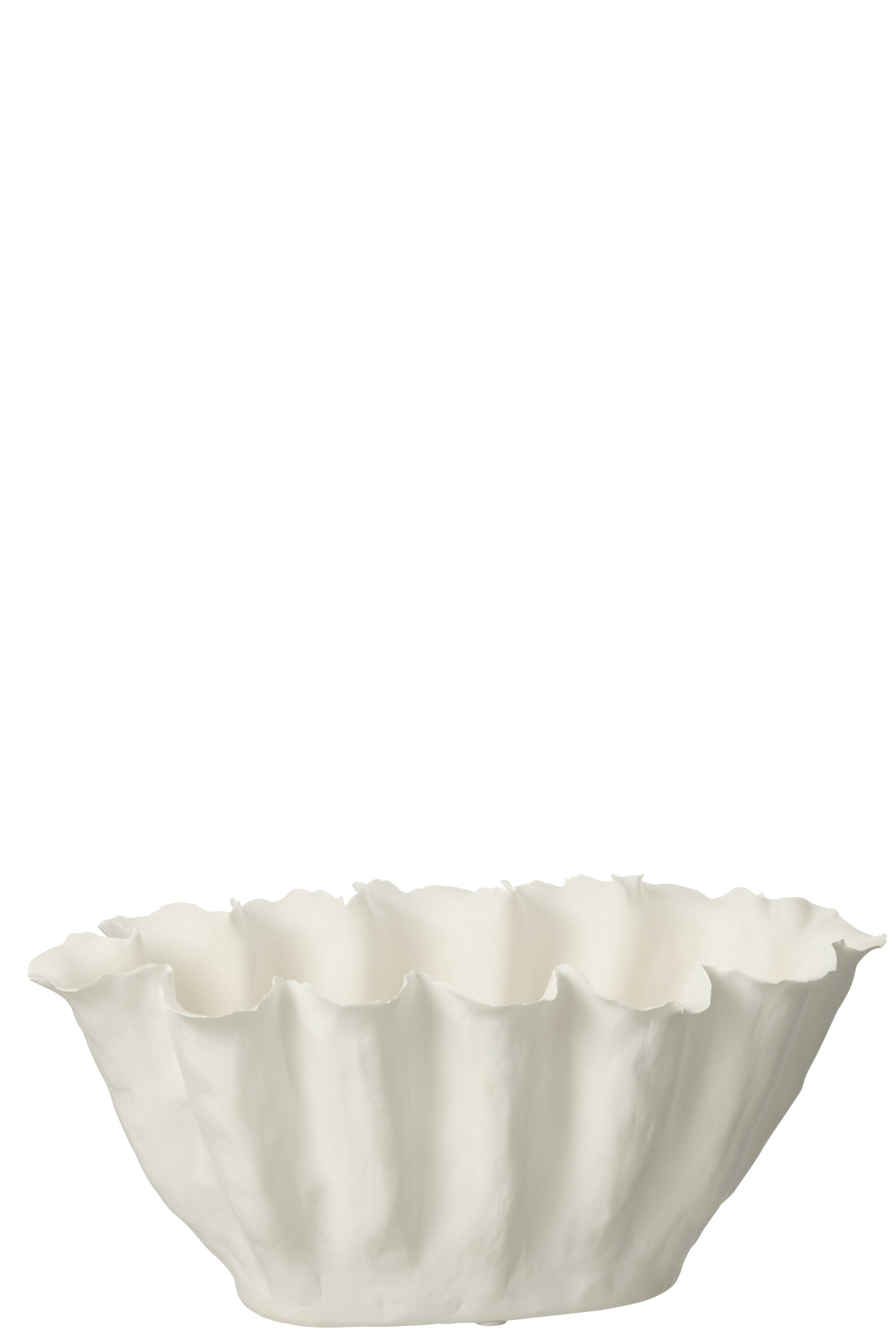 J-Line vaas Calyx - keramiek - wit - small - Ø 20 cm