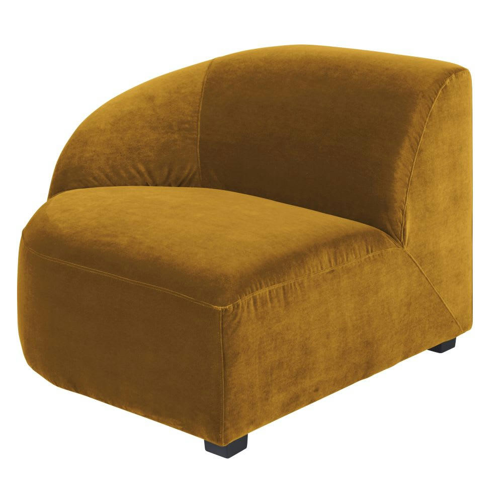 Virgile - Accoudoir gauche pour canapé modulable en velours ocre