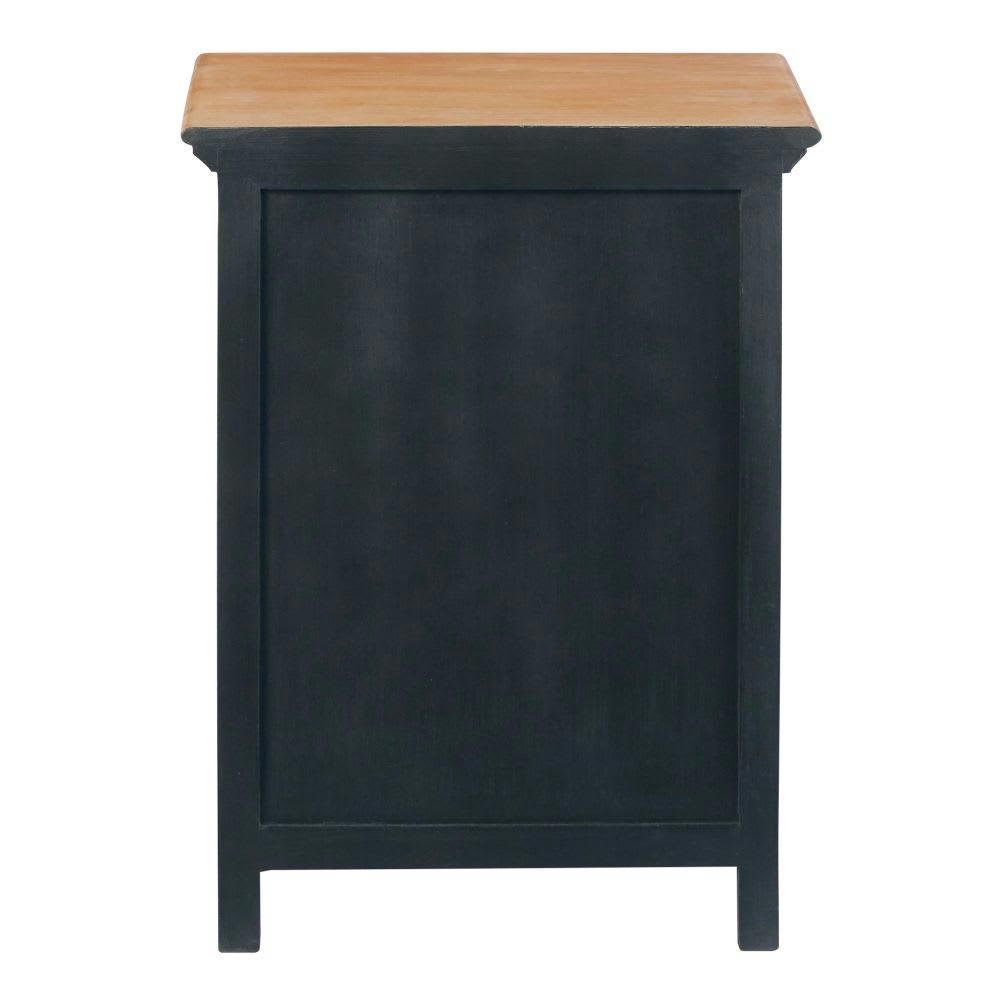 Chinon - Table de chevet 2 tiroirs en manguier gris