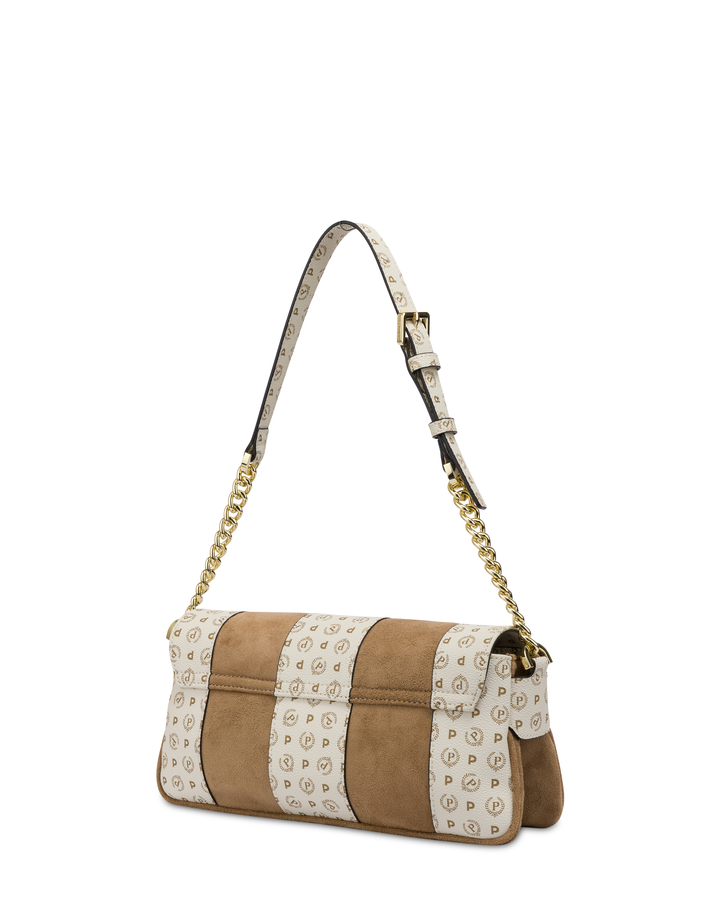 Borsa A Spalla Interplay In Fabric Suede Ed Heritage Pvc Taupe/avorio