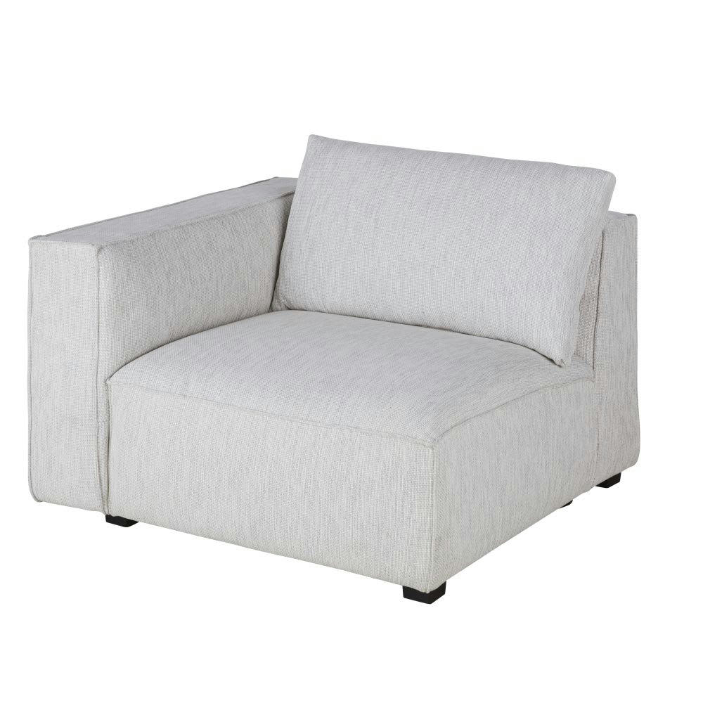 Falkor - Accoudoir gauche pour canapé modulable gris clair chiné