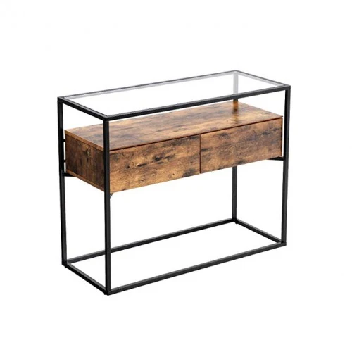 Table console verre industriel