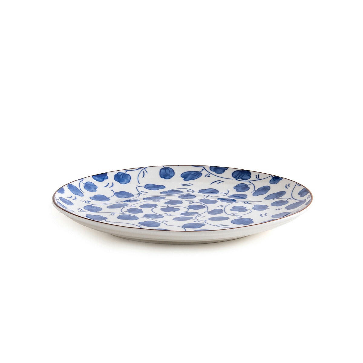 Lot de 4 assiettes plates motif fleurs, Rowl