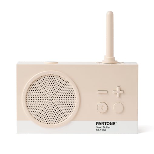 Lexon GIFT Set PANTONE - Includes Mino  Mini Speaker, Flip Classic Clock, Mina M Lamp, Thykho 3Speaker - Sand