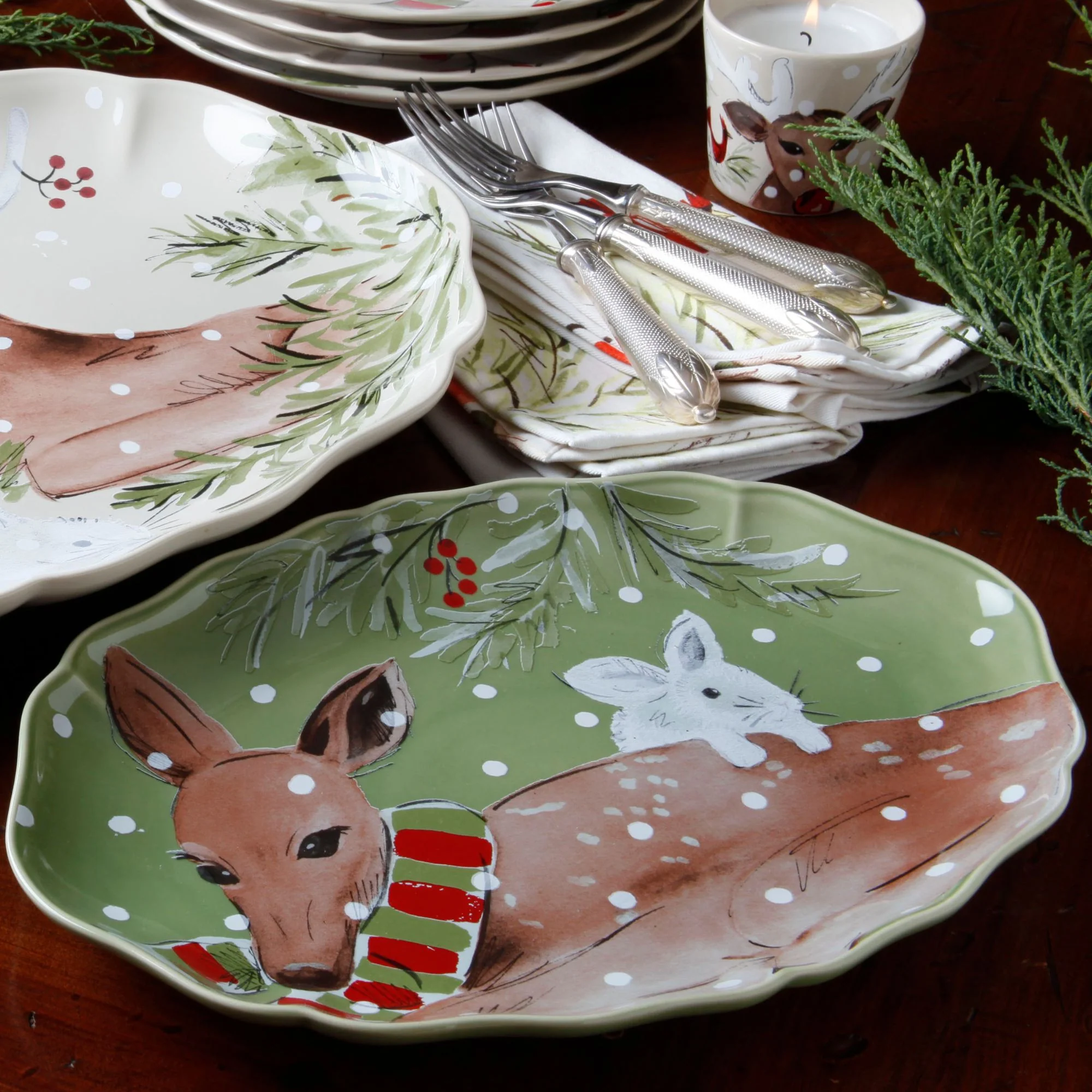 Oval Platter Deer Friends, Casafina by COSTA NOVA