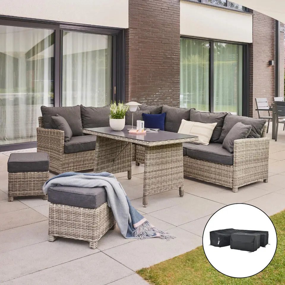 HOME DELUXE BAHIA loungeset met regenhoes - Grijs