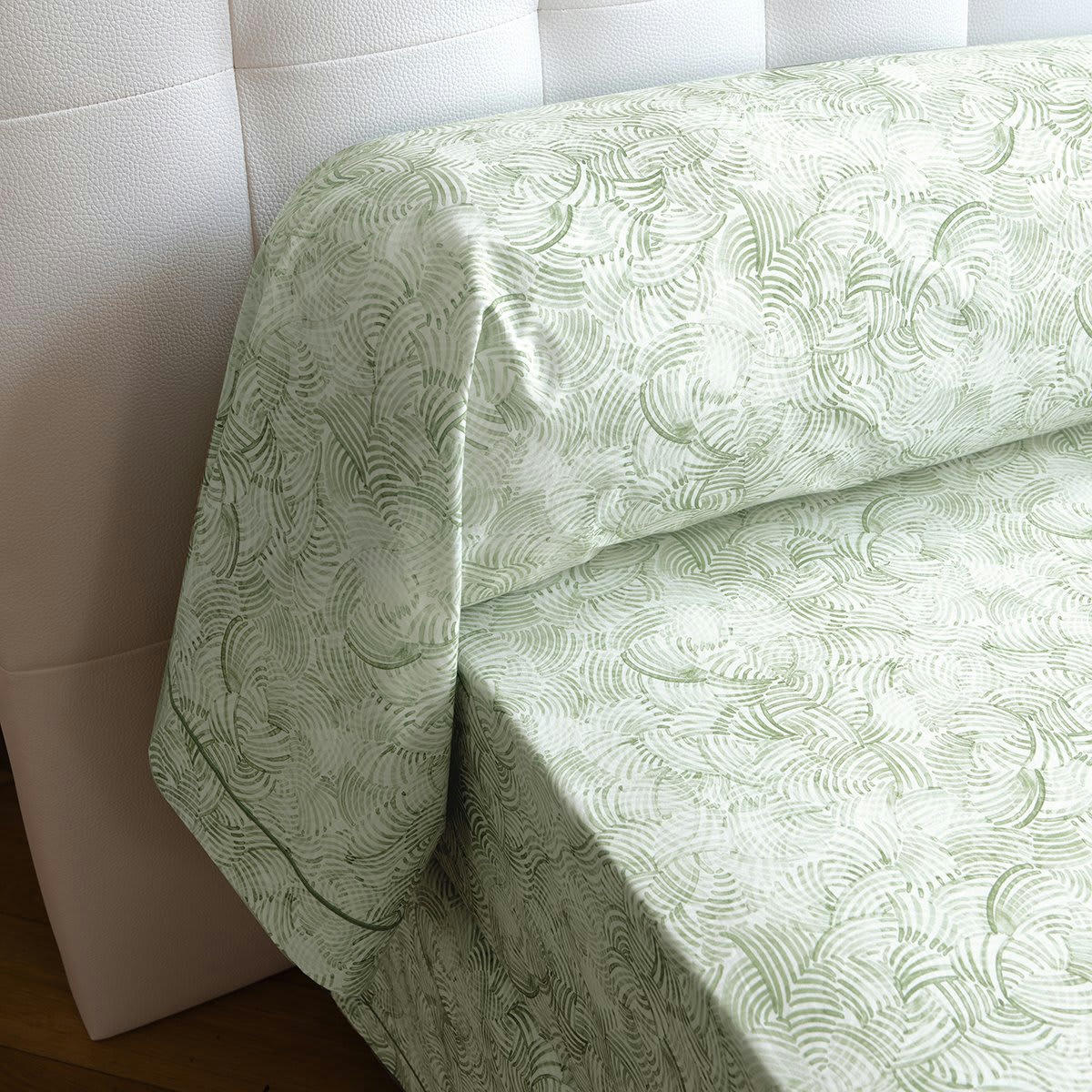 VILLANDRY - Taie de traversin percale vert clair 43x210 cm