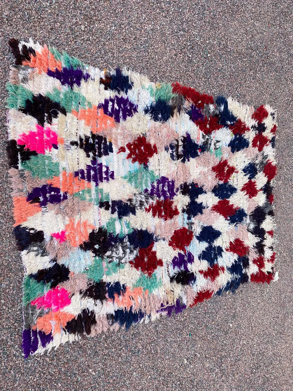 Colorful Berber Rug: Handmade Moroccan Wool, 5.5x3.7 ft
