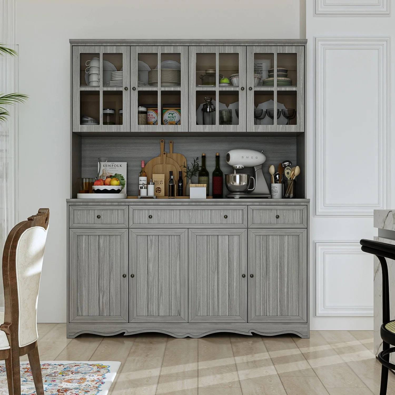 Storage Cabinet Buffet Hutch Storage Pantry Cabinet Display Sideboard