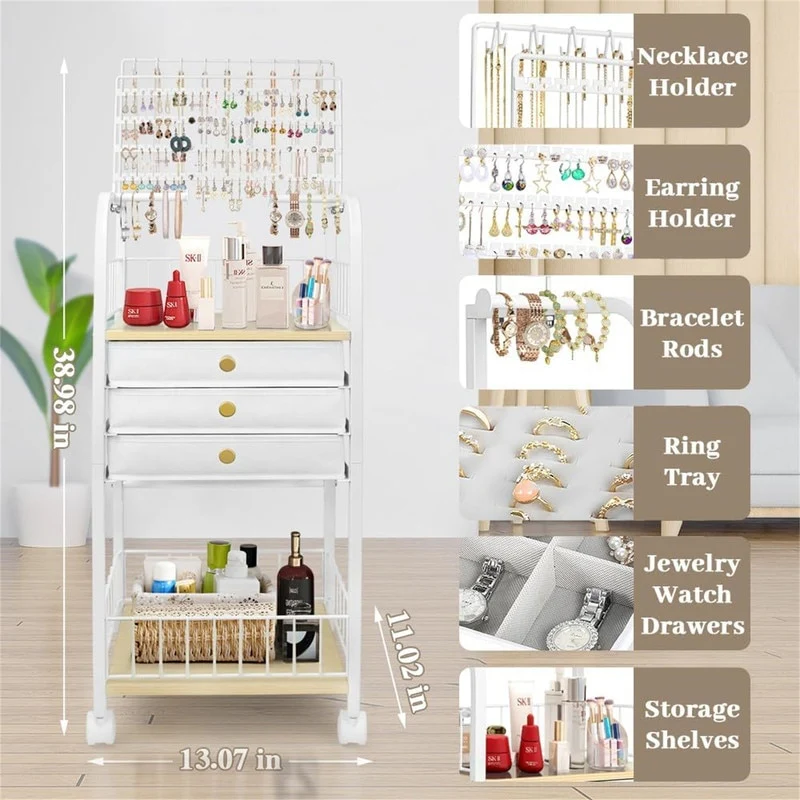 Large Jewelry Holder Organizer - 11.02D x 13.07W x 38.98H