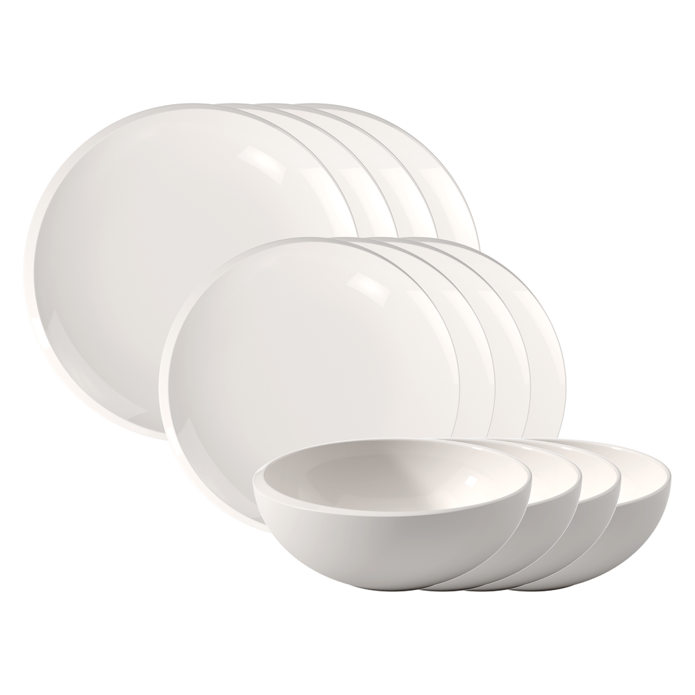 NewMoon Dinnerware set - White, Premium Porcelain