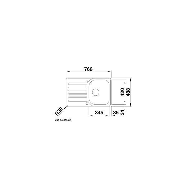 Evier Blanco Lantos 45S-IF Compact - Inox Brossé