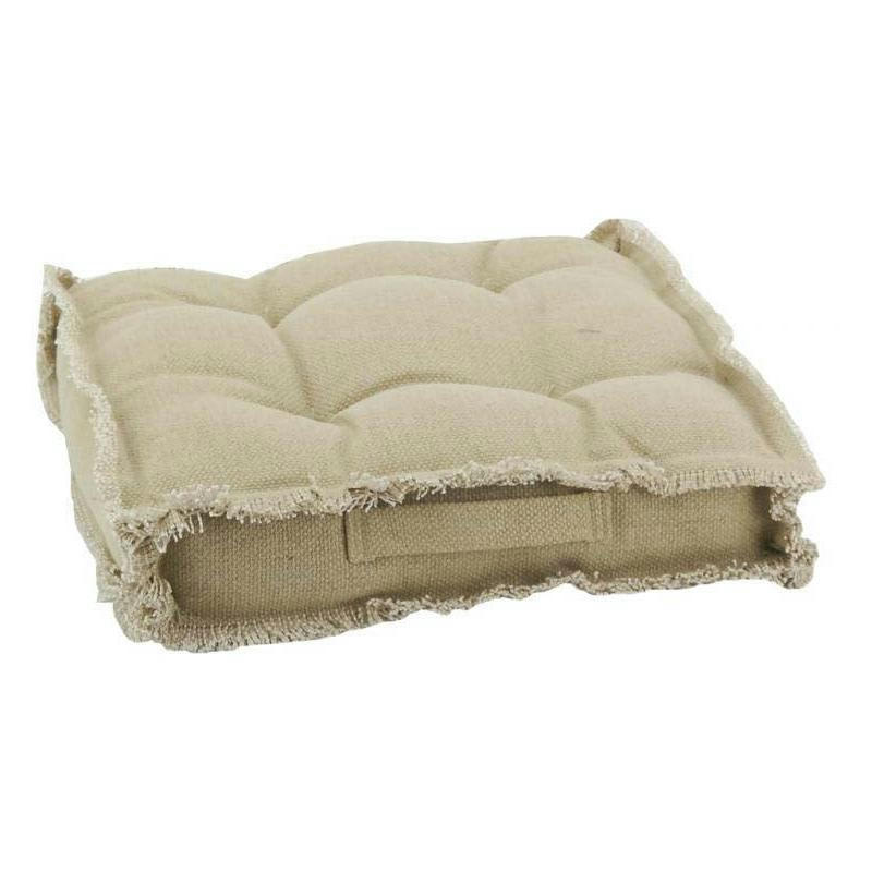 - Coussin de sol en coton 40 x 40 cm beige