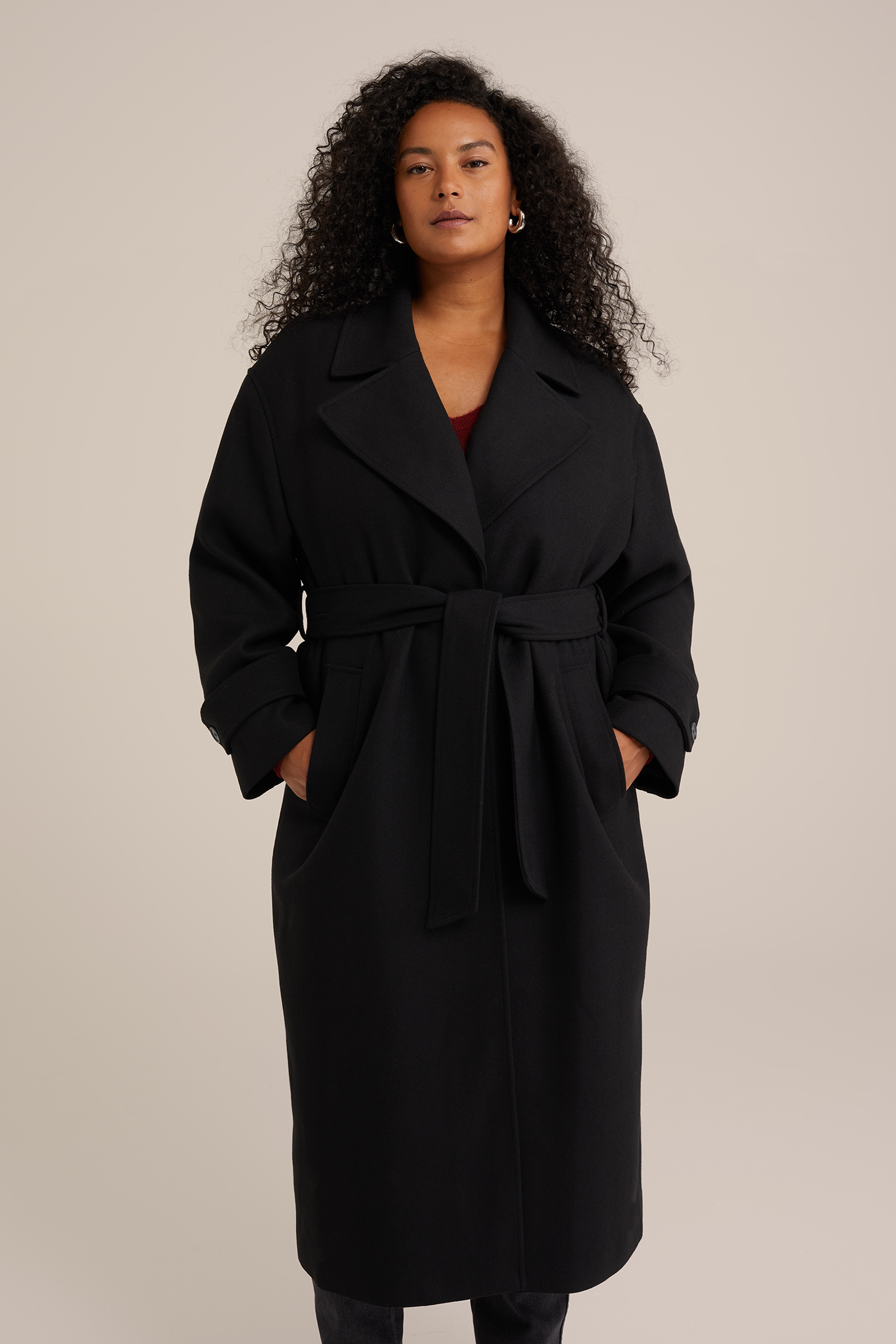 Dames jas van wolmix - Curve