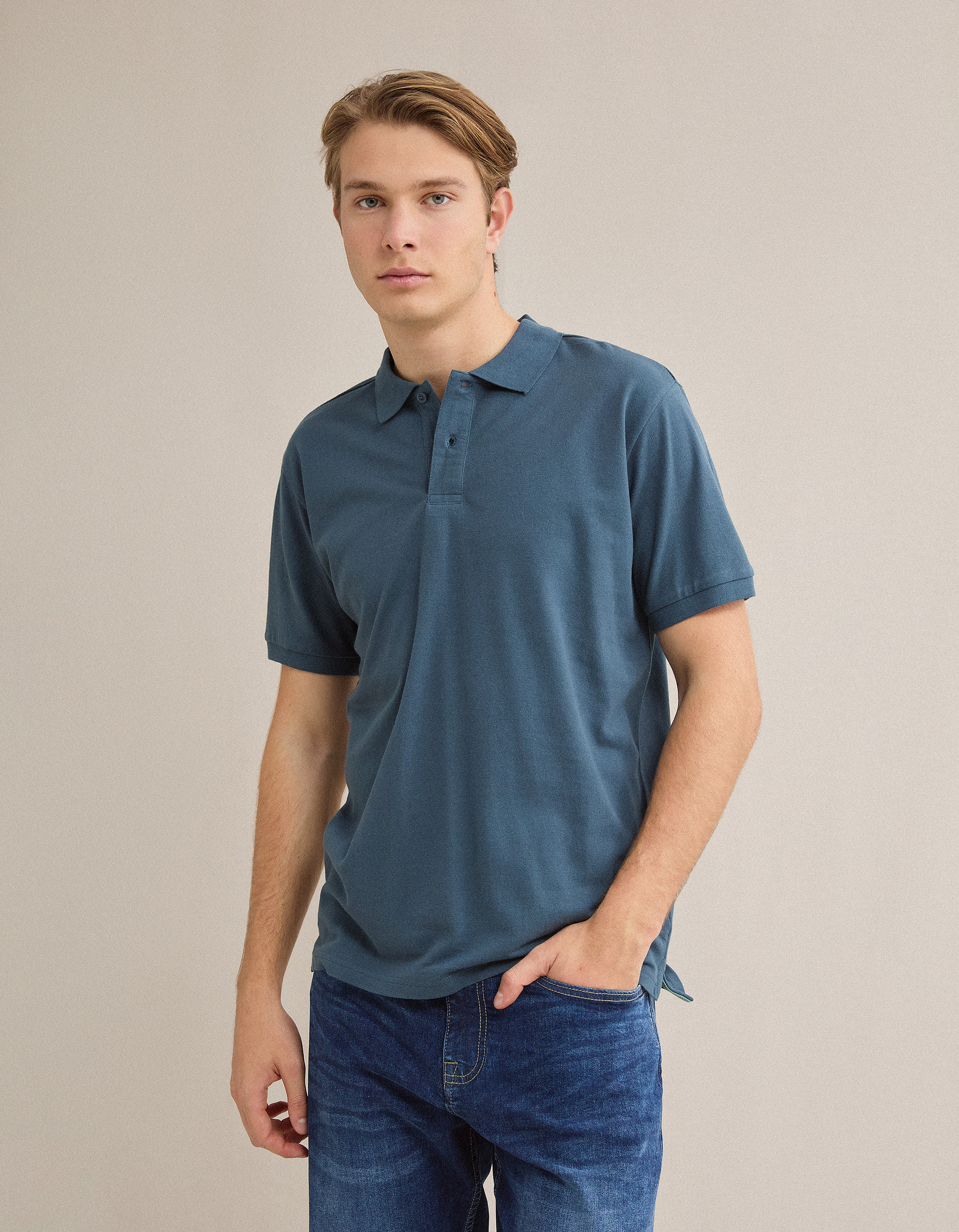 Polo Piquet, Homem, Azul