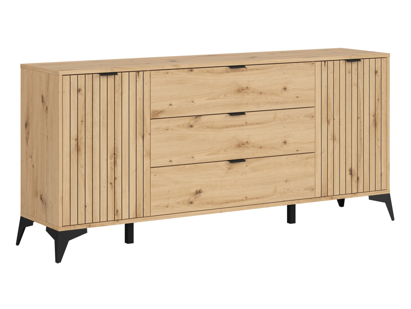 Komoda Lamea 180 cm z 2 drzwiami i 3 szufladami dąb artisan