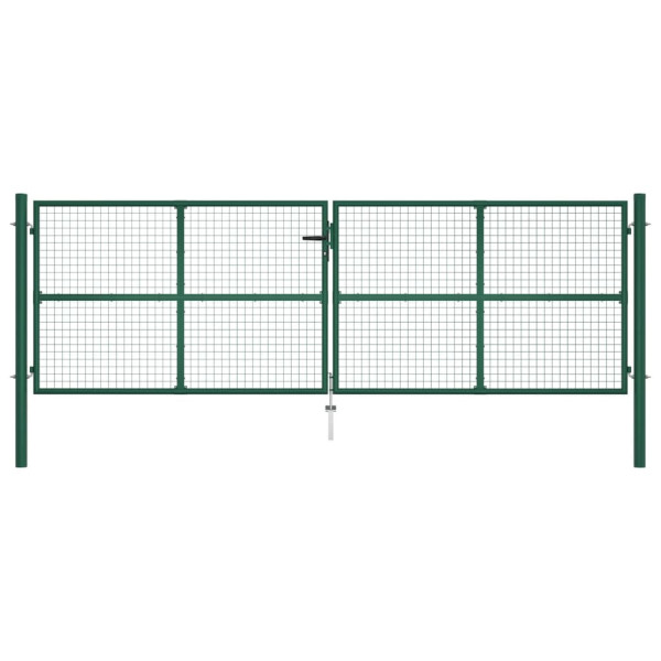 Furtka ogrodowa Zielony 390 x 125 cm Stal vidaXL