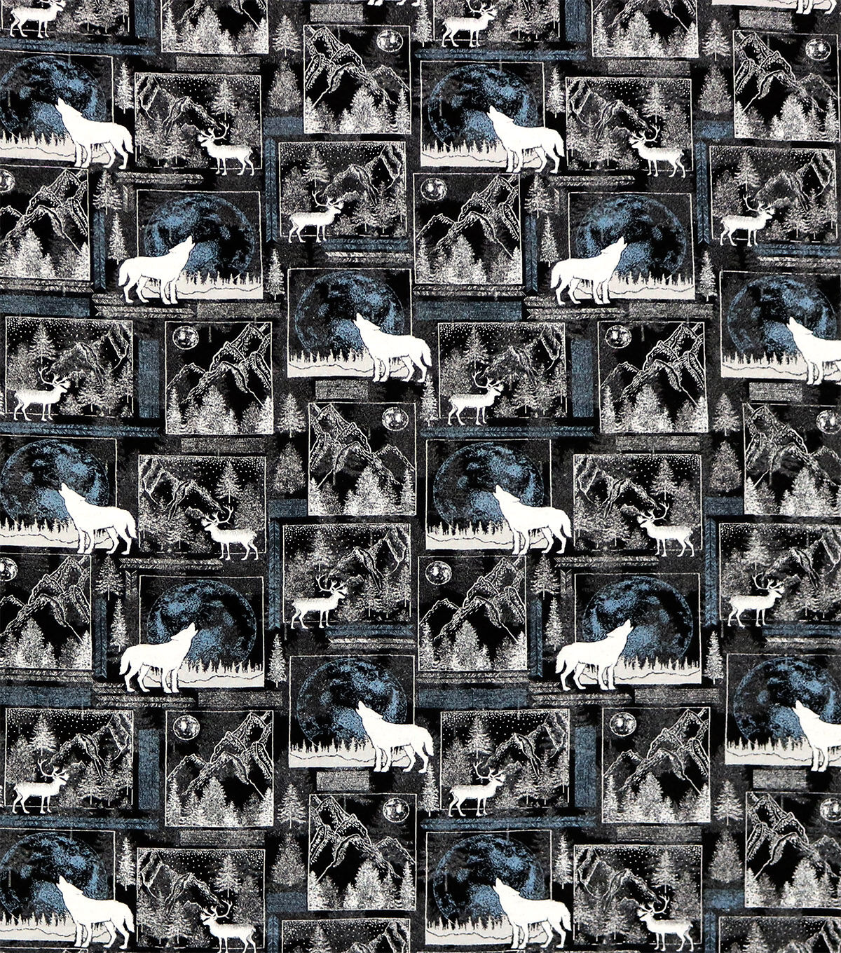 Forest In The Night Framed Super Snuggle Flannel Fabric