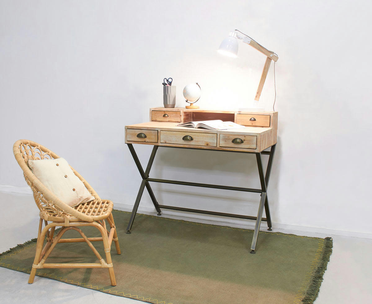 - Bureau en bois et métal