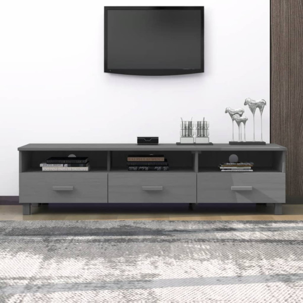 Szafka pod TV ciemnoszara 158x40x40 cm drewno sosnowe