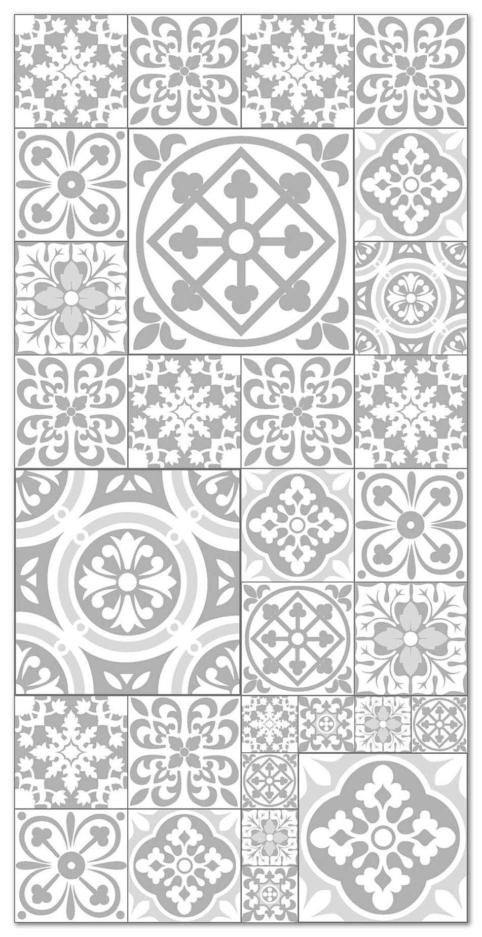 - Tapis vinyle carreaux ciments talavera gris 60x200cm