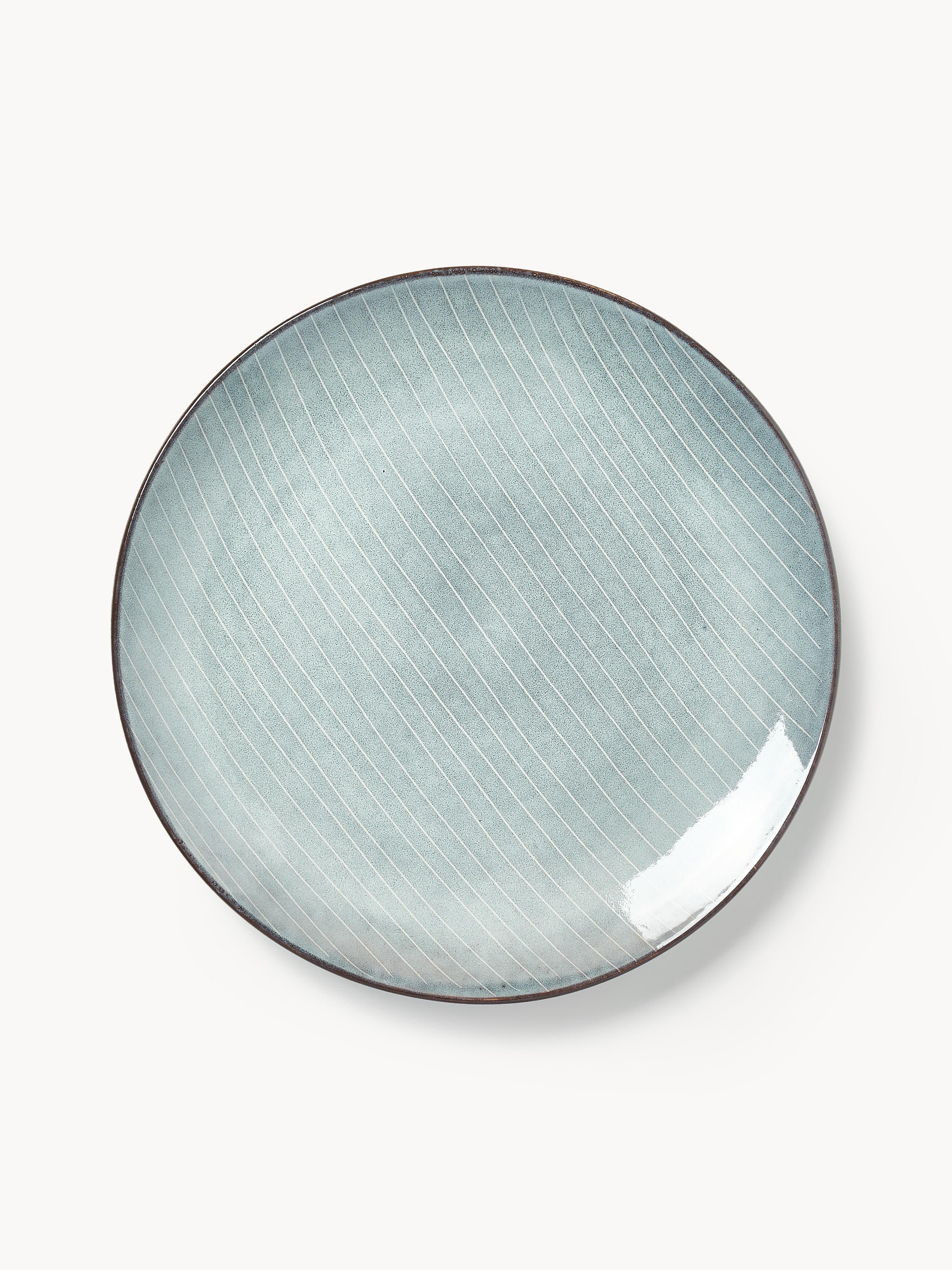 Handgemachte Platzteller Nordic Sea, 4er-Set